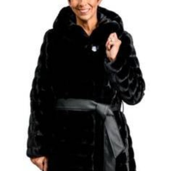 Nuage Luxuries Maxi Faux Fur Coat with Hood - Picture 1 of 6